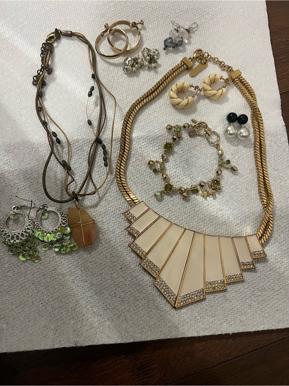 Lot of 9 pieces of jewelry vintage to now. Including Napier . Cookie Lee. Vince